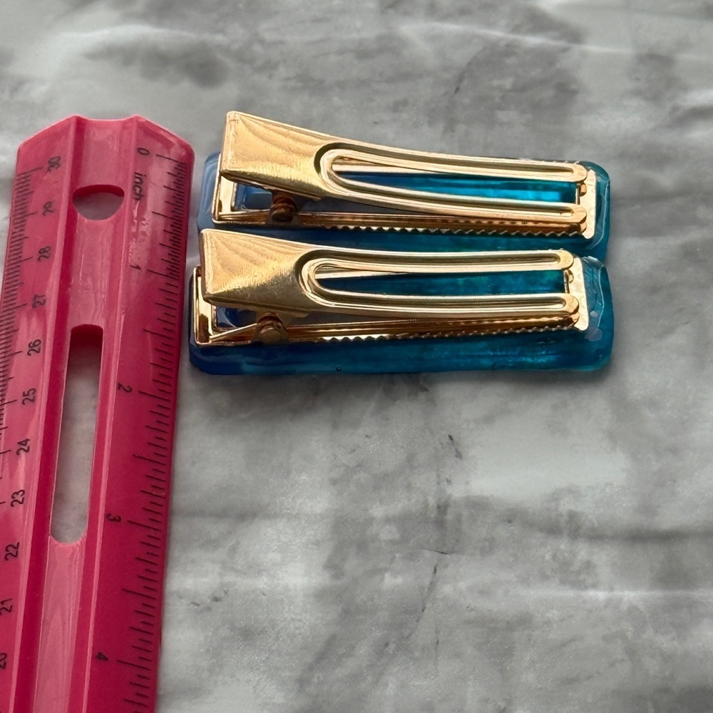 Blue Glitter Hair Clips - Picture 5 of 7